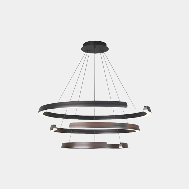 Chandelier Multi-Ring C-Shape LED Dimmable, Black