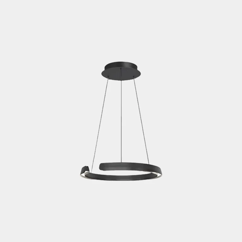 Chandelier Multi-Ring C-Shape LED Dimmable, Black