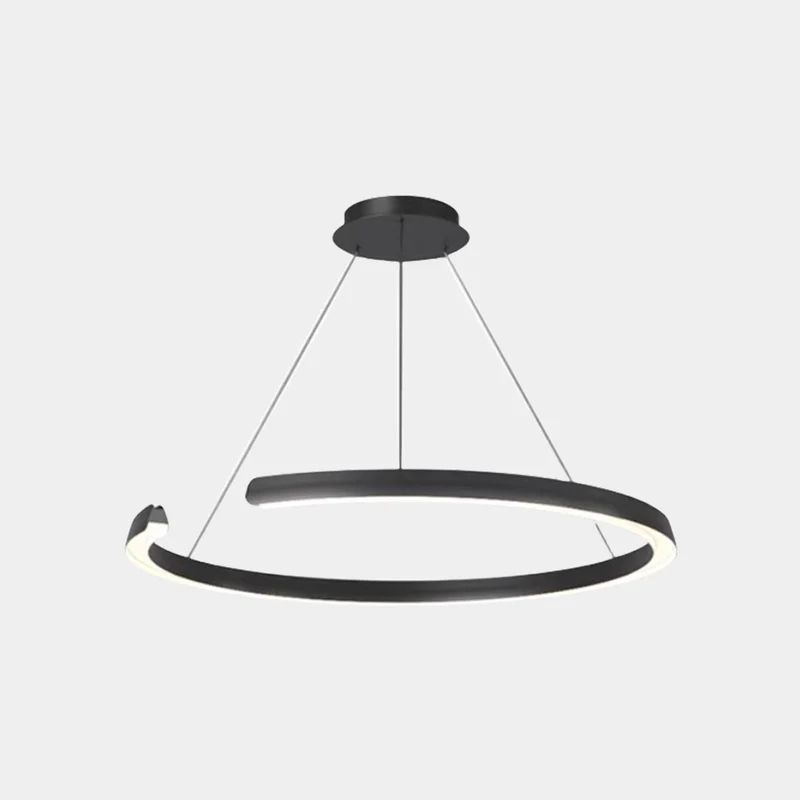 Chandelier Multi-Ring C-Shape LED Dimmable, Black