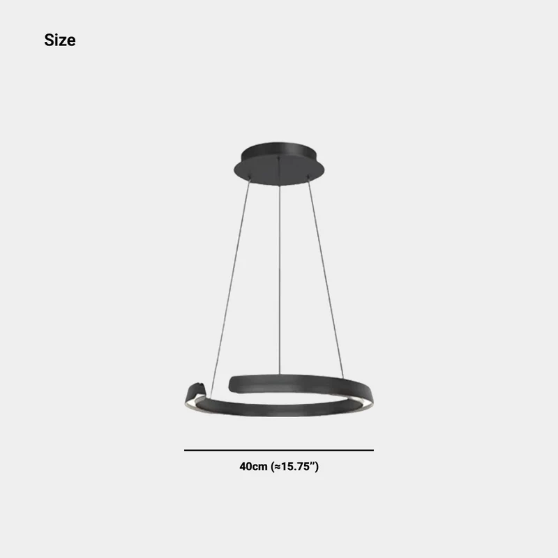 Chandelier Multi-Ring C-Shape LED Dimmable, Black