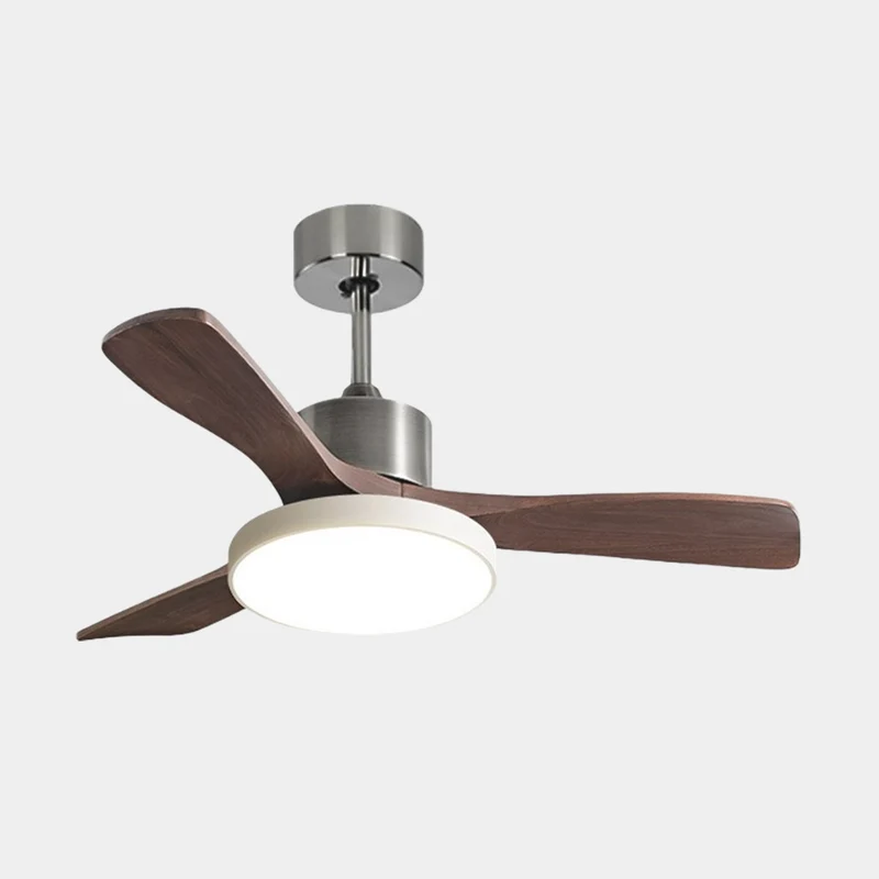 Ceiling Fan Light Modern DC Inverter 3 Wood Blades Semi-Flush Mount