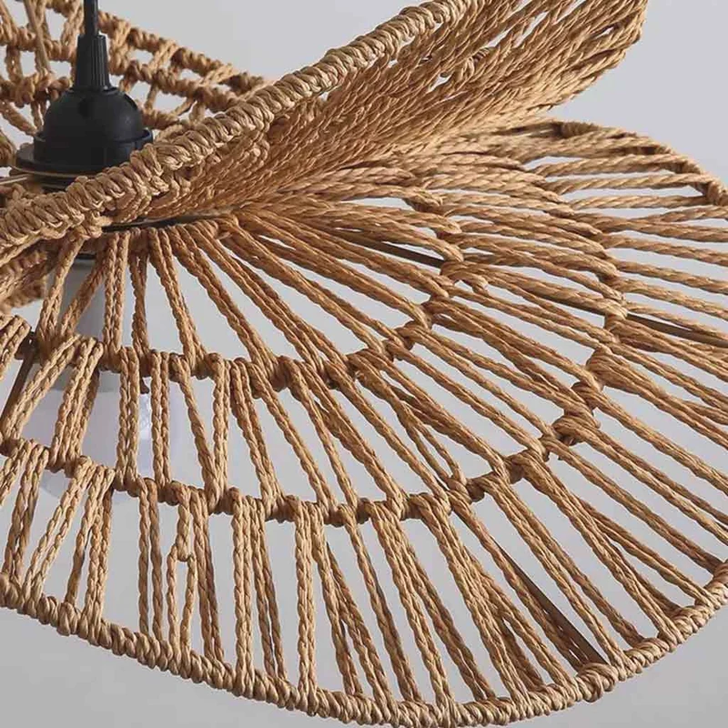 Pendant Light Wabi Sabi Woven Rattan Straw Hat