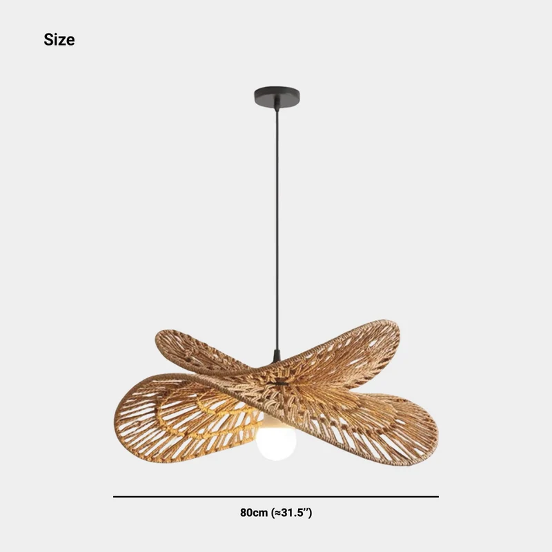 Pendant Light Wabi Sabi Woven Rattan Straw Hat