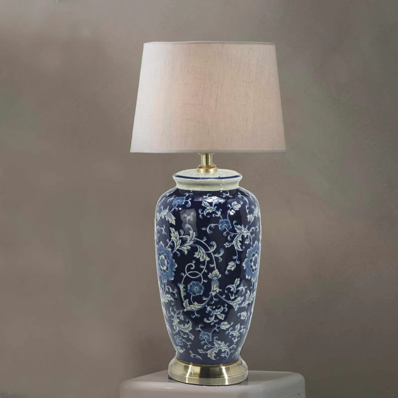 Chinesische Blau-Weiß Porzellanlampe
