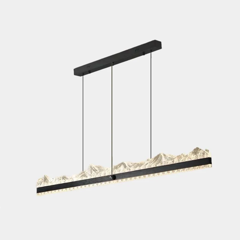 Pendant Light Ice Crack Linear LED Dimmable, Black