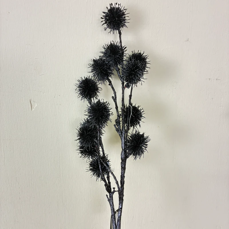 Countryfield Künstlicher Zweig Distel Kunstpflanze 65cm Schwarz Deko