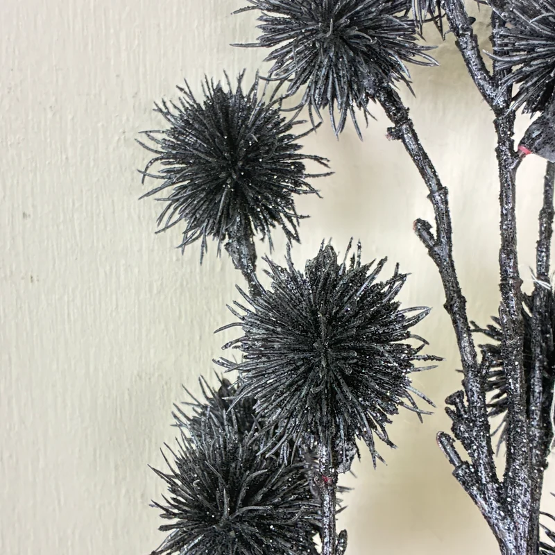 Countryfield Künstlicher Zweig Distel Kunstpflanze 65cm Schwarz Deko