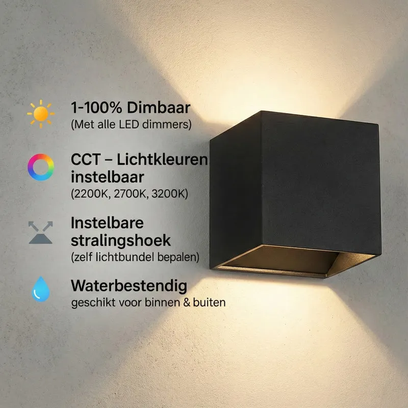 6x SMART Cube Wandleuchte | Dimmbar | Zigbee | Schwarz | Farbtemperatur einstellbar | Hue-kompatibel