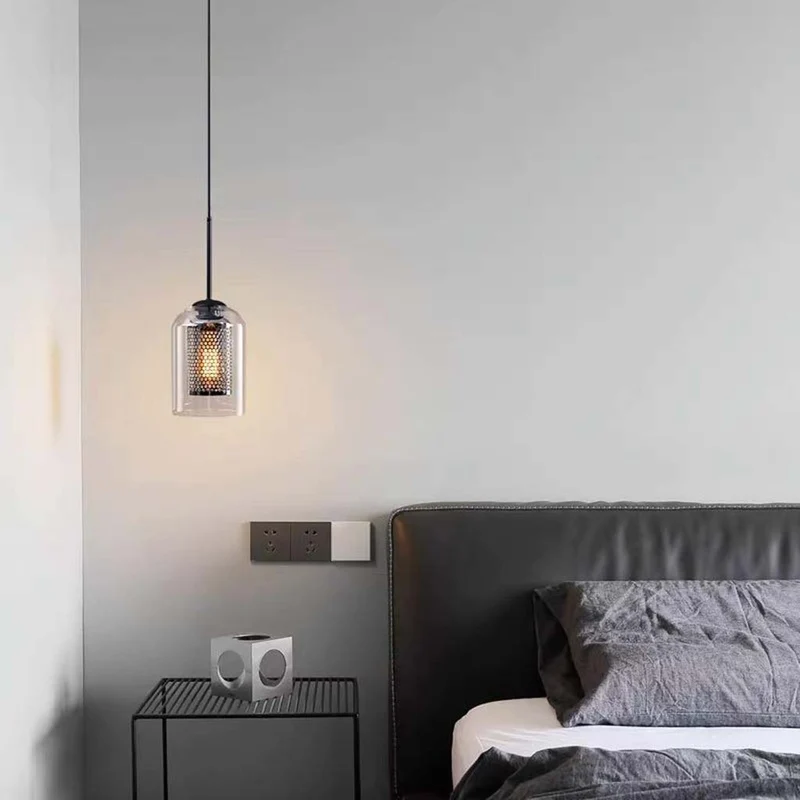 Pendant Light Industrial Glass Cylinder, 1 Light/3 Lights