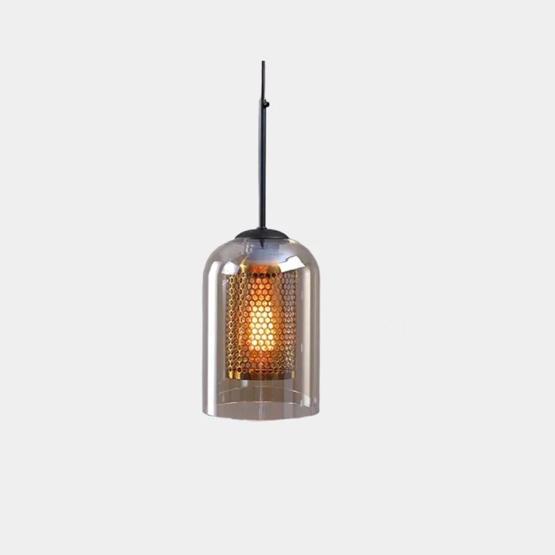 Pendant Light Industrial Glass Cylinder, 1 Light/3 Lights