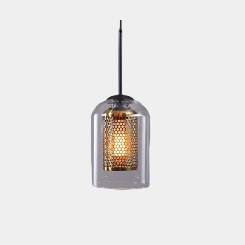 Pendant Light Industrial Glass Cylinder, 1 Light/3 Lights
