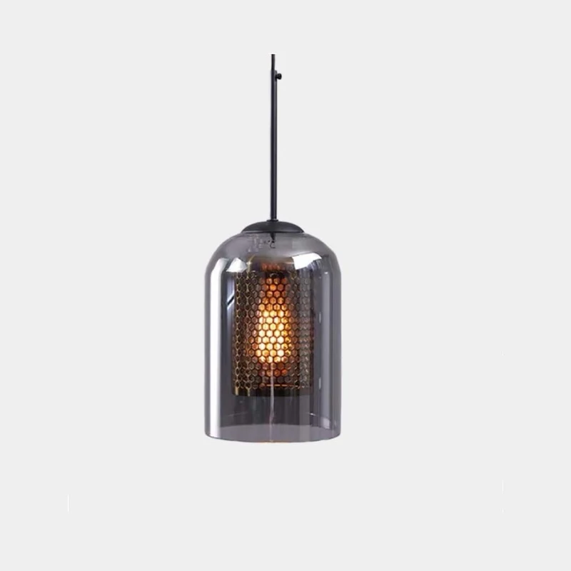 Pendant Light Industrial Glass Cylinder, 1 Light/3 Lights