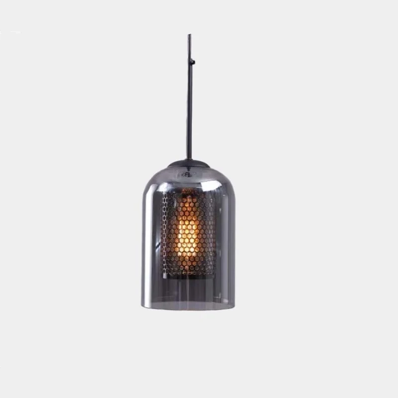 Pendant Light Industrial Glass Cylinder, 1 Light/3 Lights