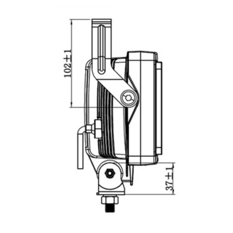 Klassischer rechteckiger 220-mm-Spot mit zweifach positionierbarem Lichtstreifen