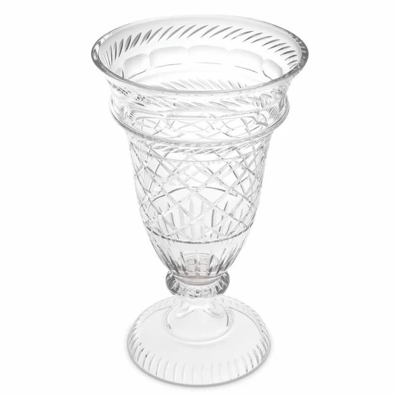 Casa Padrino Luxus Barock Deko Vase H. 45 cm - Runde Glasvase - Barockstil Blumenvase - Barock Deko Accessoires