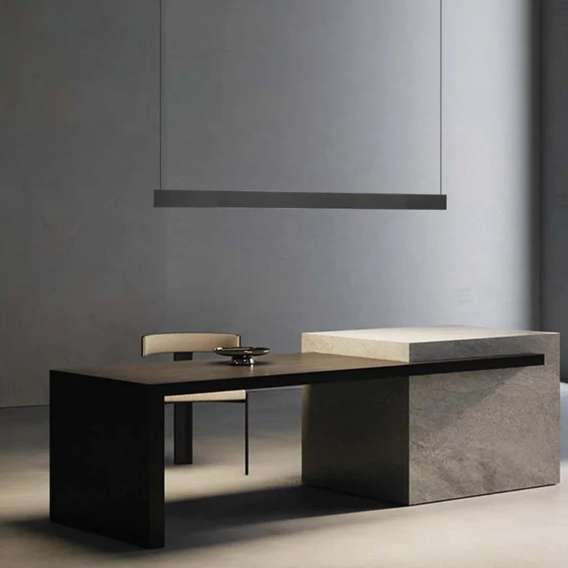 Pendant Light Office/Island Linear LED Dimmable Up&Down, Black