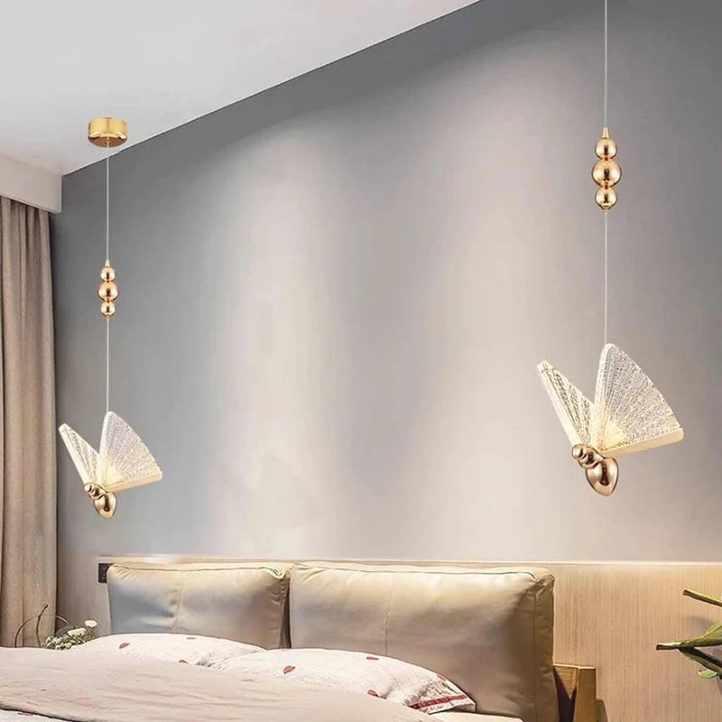 Pendant Light Small Modern Gold Acrylic Butterfly LED