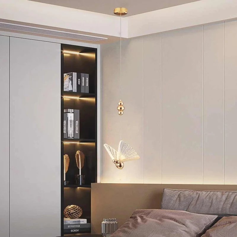 Pendant Light Small Modern Gold Acrylic Butterfly LED