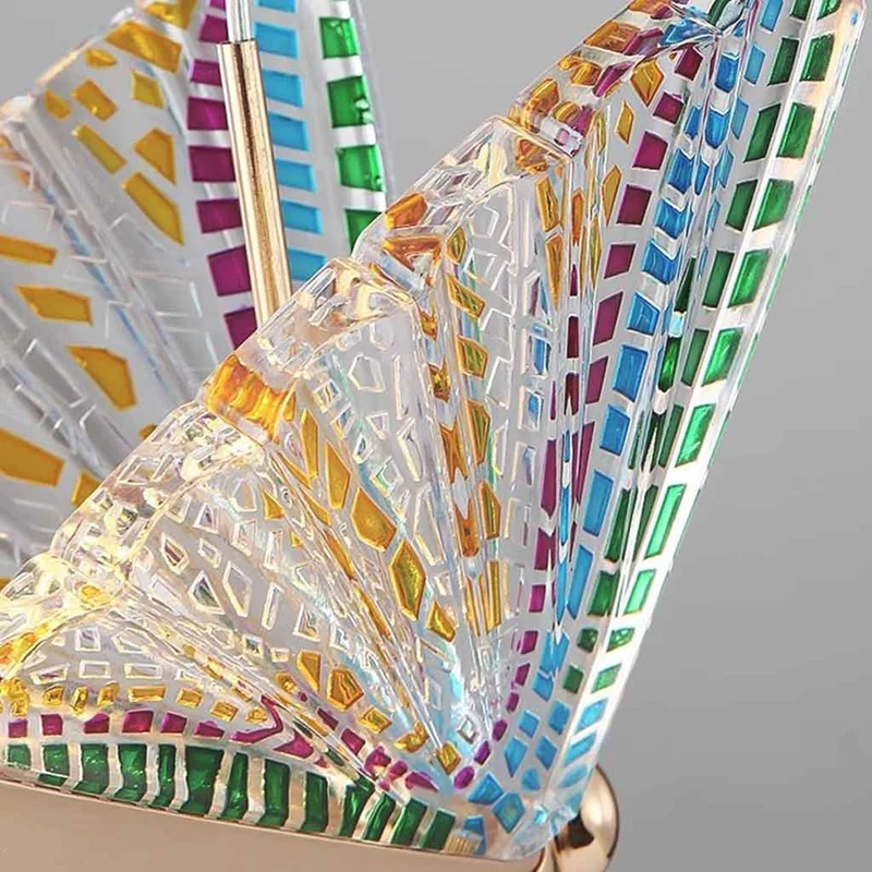 Pendant Light Small Modern Gold Acrylic Butterfly LED