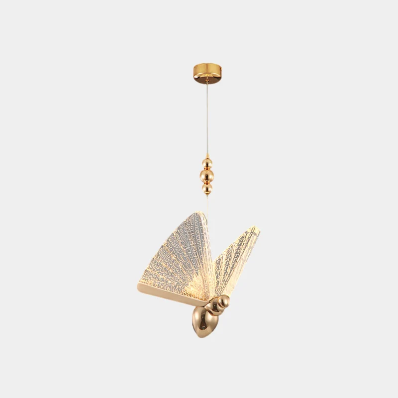 Pendant Light Small Modern Gold Acrylic Butterfly LED