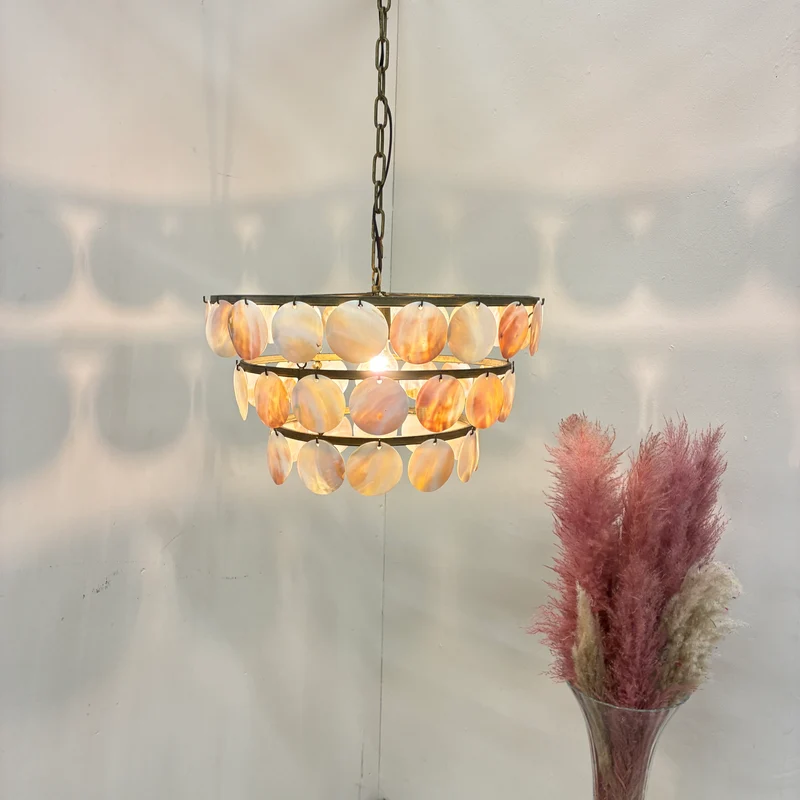 PTMD Hängelampe Jalinn Muschel Pendelleuchte Capiz Lampe Gebraucht