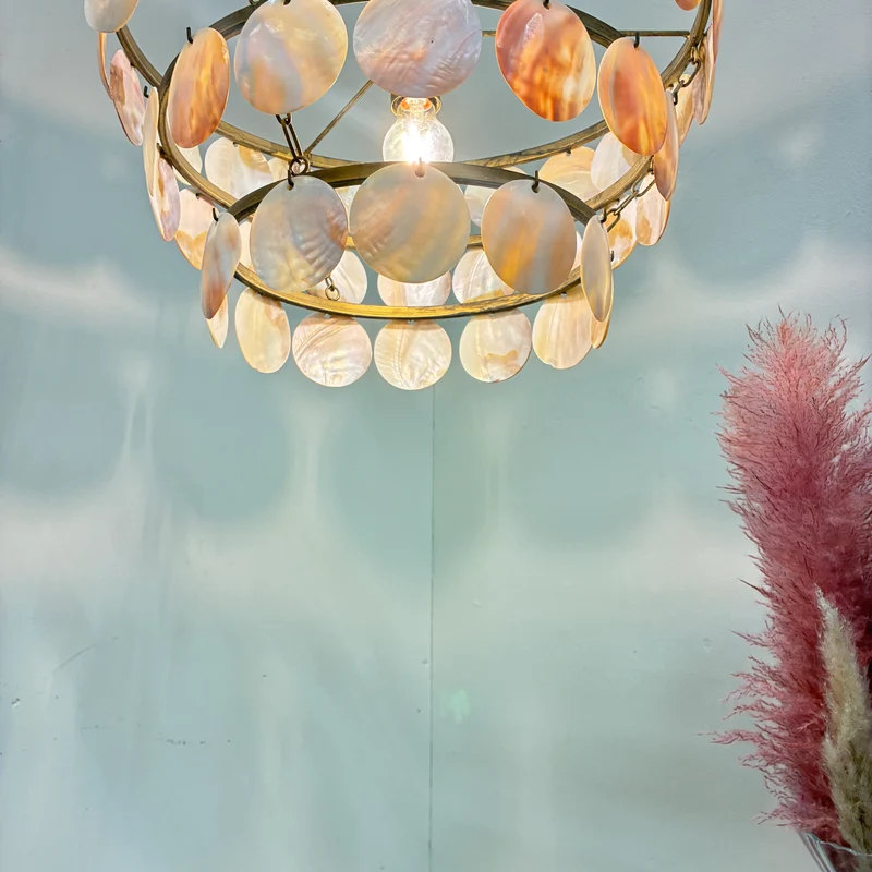 PTMD Hängelampe Jalinn Muschel Pendelleuchte Capiz Lampe Gebraucht
