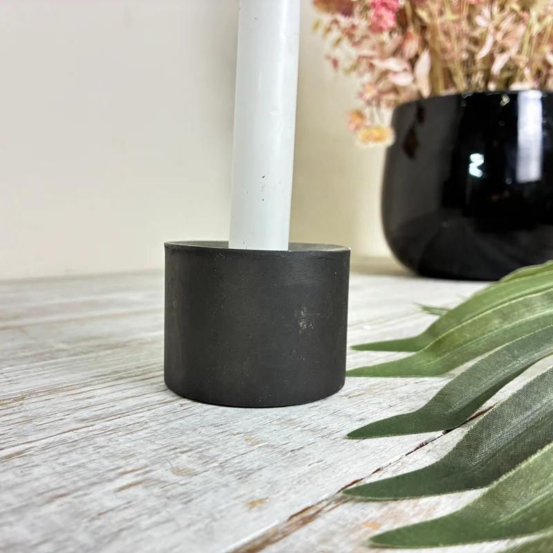 Kerzenständer Kerzenhalter 5cm Zylinder Metall Schwarz Gebraucht