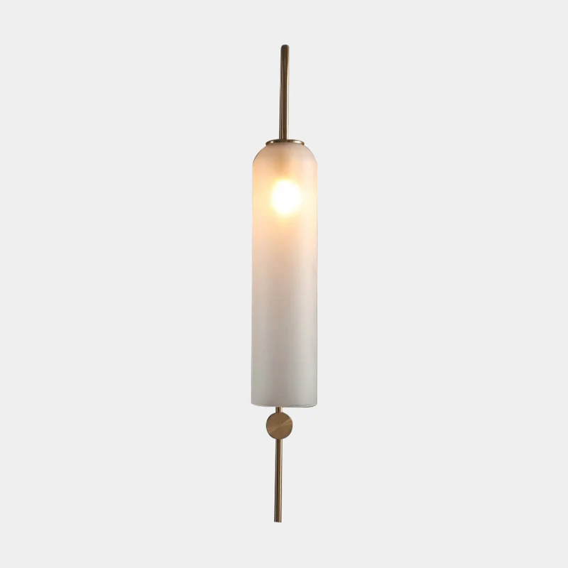 Wall Sconce Lamp Modern Glass Tube, White / Green
