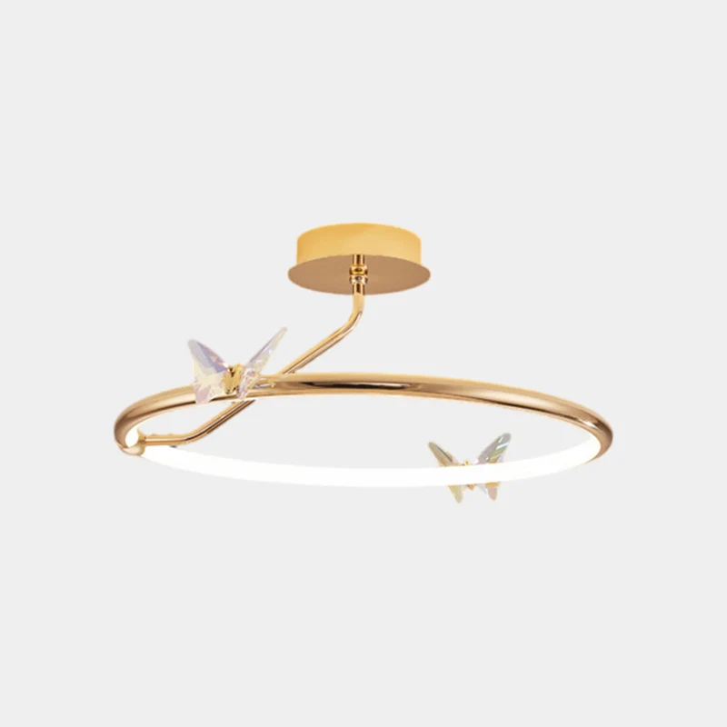 Ceiling Light Elegant Circular Butterfly LED, Gold