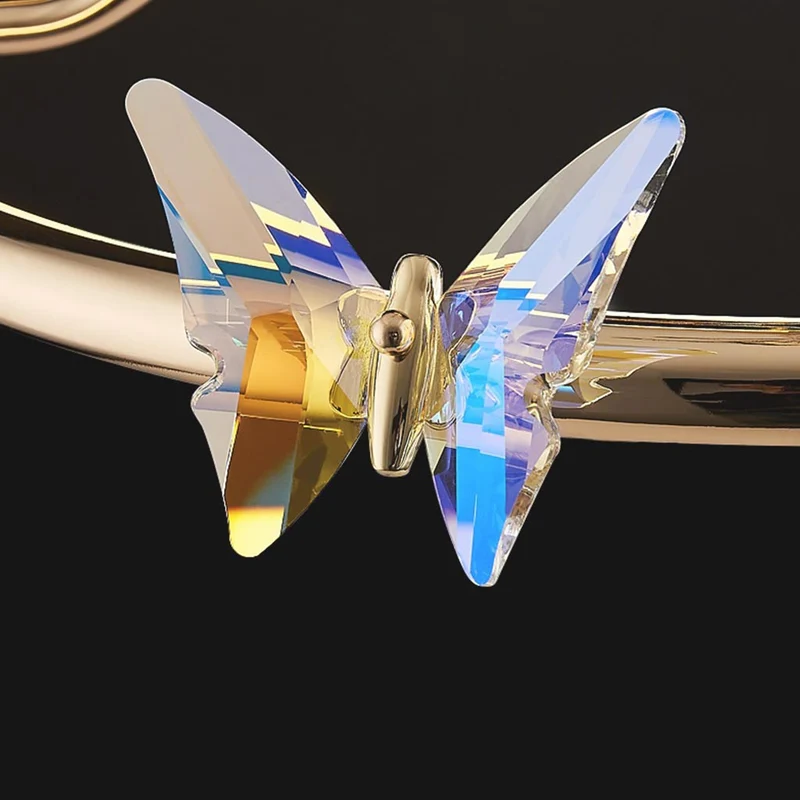 Ceiling Light Elegant Circular Butterfly LED, Gold
