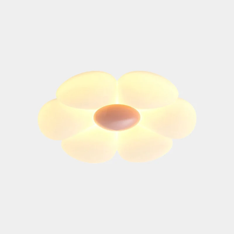 Flush Mount Ceiling Light Kids Room Cream Acrylic Flower LED