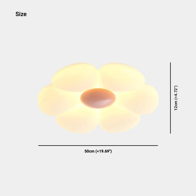 Flush Mount Ceiling Light Kids Room Cream Acrylic Flower LED