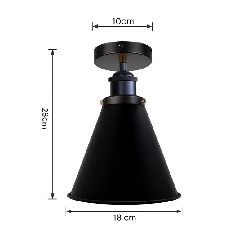 Industrial Deckenleuchte Flush Mount Metall Vintage ~3625