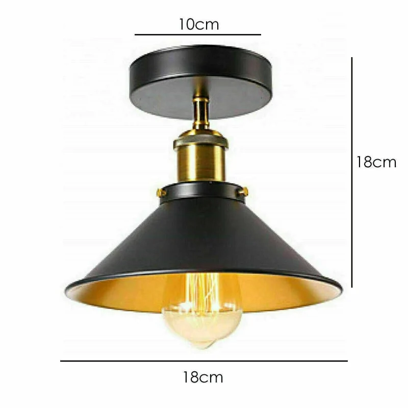 Industrial Deckenleuchte Flush Mount Metall Vintage ~3625