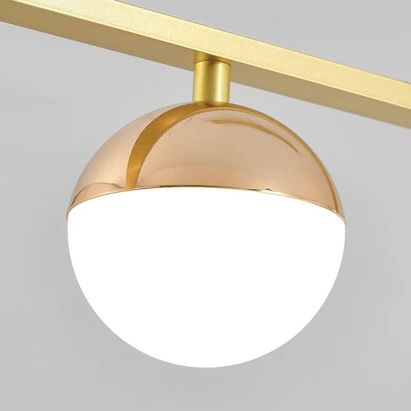 Pendant Light Minimalist Linear Glass Globe Ring, Black / Gold