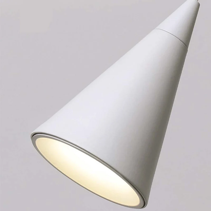 Pendant Light Minimalist Cone Hourglass Acrylic, White / Black