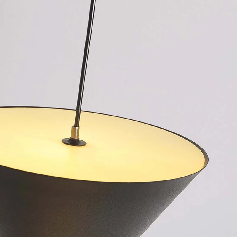 Pendant Light Minimalist Cone Hourglass Acrylic, White / Black