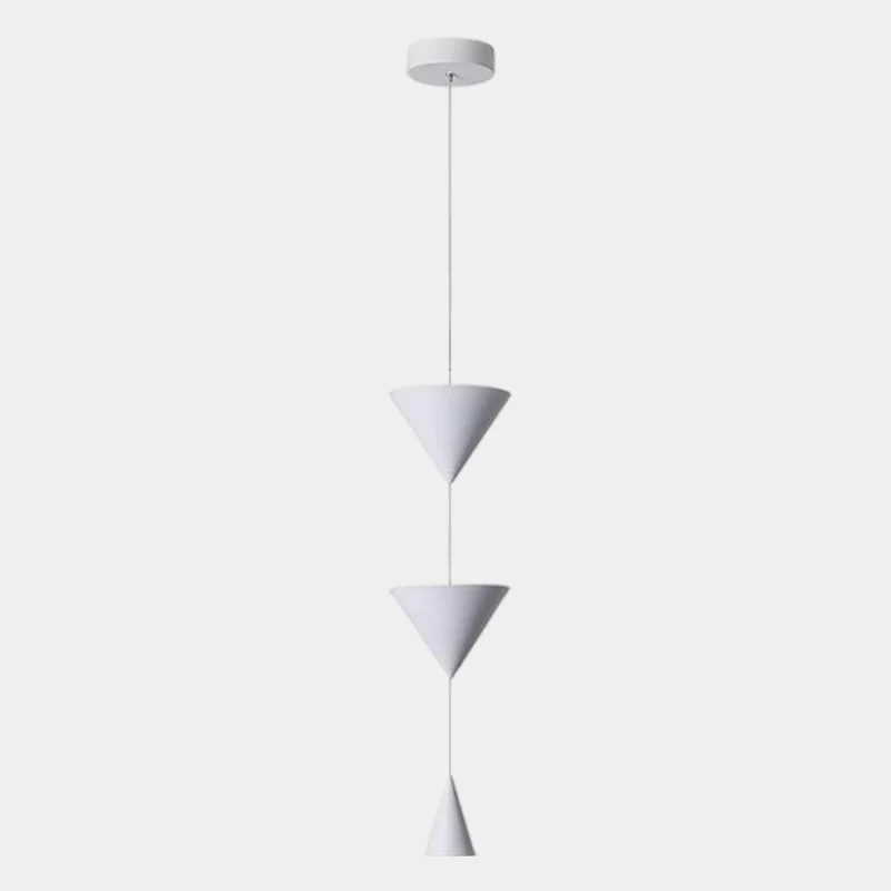 Pendant Light Minimalist Cone Hourglass Acrylic, White / Black