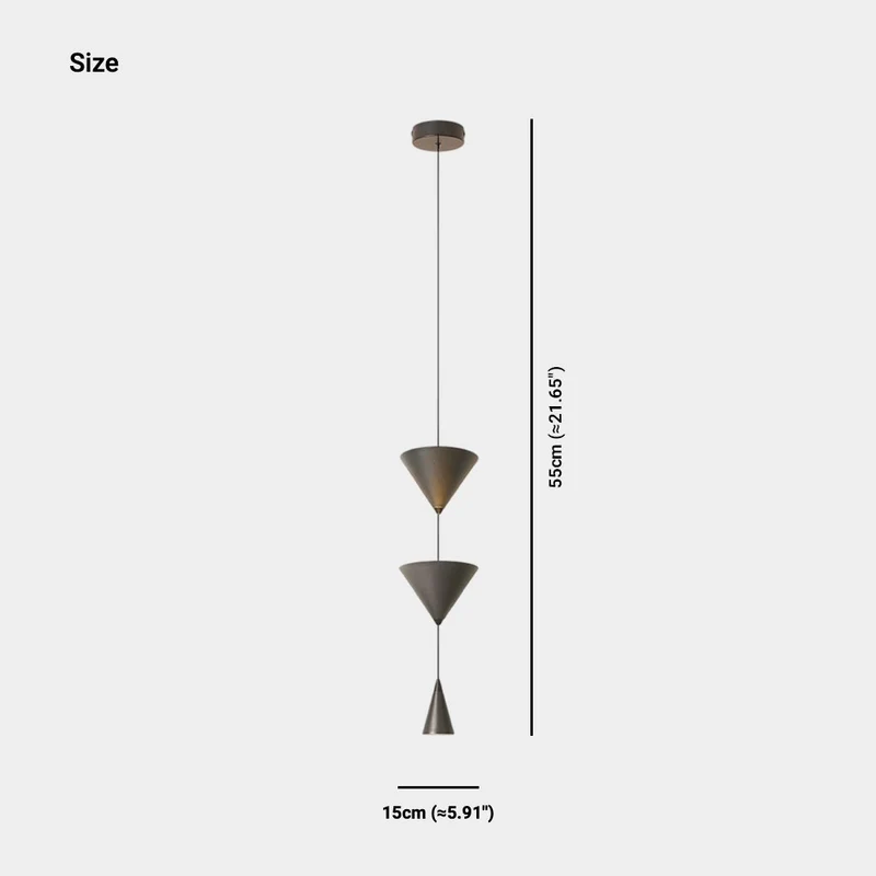 Pendant Light Minimalist Cone Hourglass Acrylic, White / Black