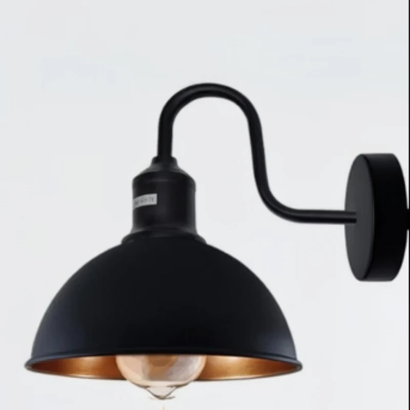LEDSONE Industrielle Schwanenhals Wandleuchte Schwarz ~3649