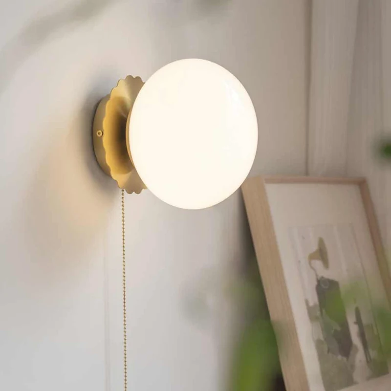 Wall Sconce Light Bauhaus Cream Glass Ball Multicolor