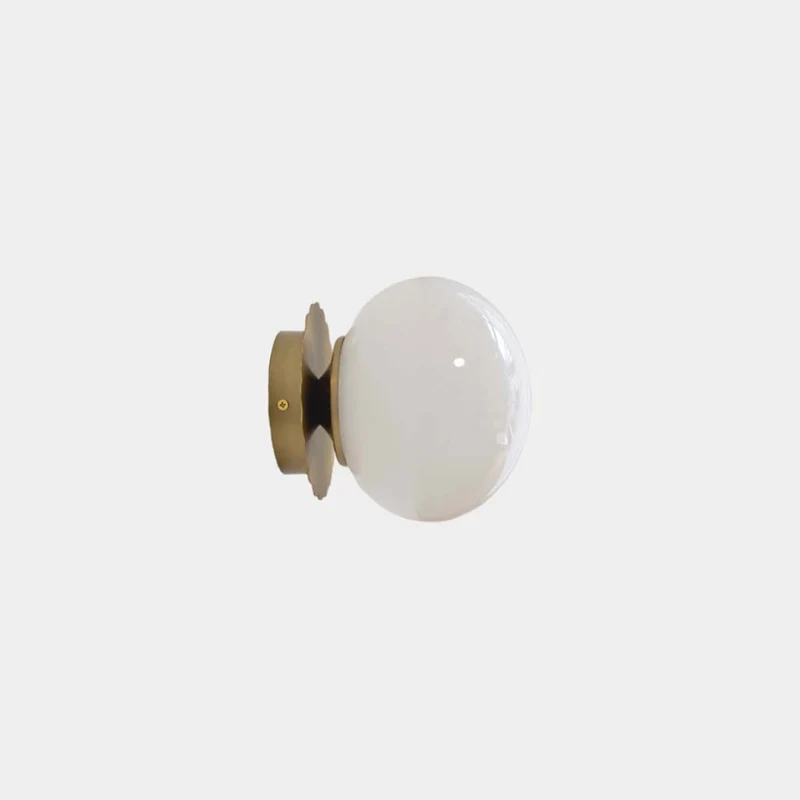 Wall Sconce Light Bauhaus Cream Glass Ball Multicolor