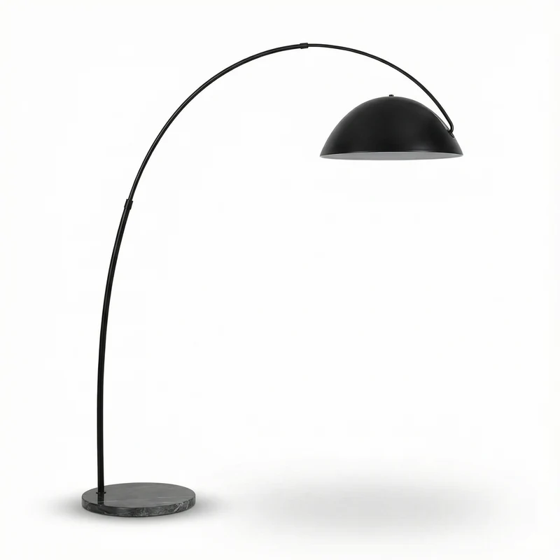 Moderne Stehlampe aus schwarzem Metall für Wohnzimmer – Obsidial