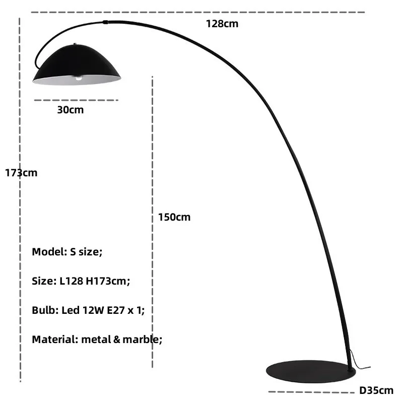 Moderne Stehlampe aus schwarzem Metall für Wohnzimmer – Obsidial