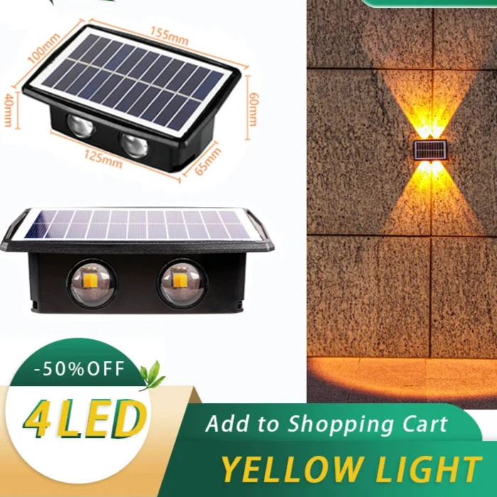 Moderne LED-Solar-Wandleuchte für Garten – Solastre