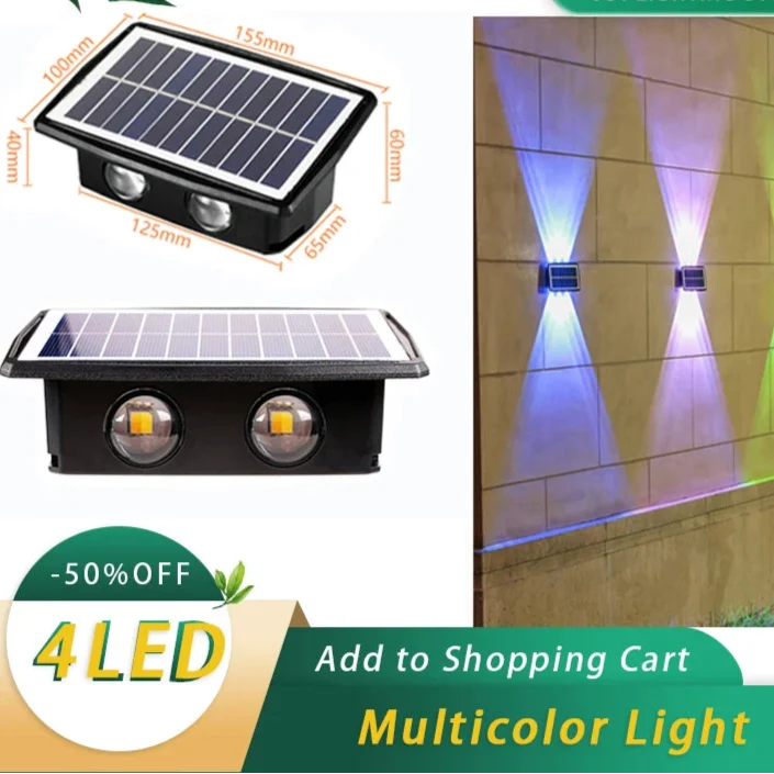 Moderne LED-Solar-Wandleuchte für Garten – Solastre