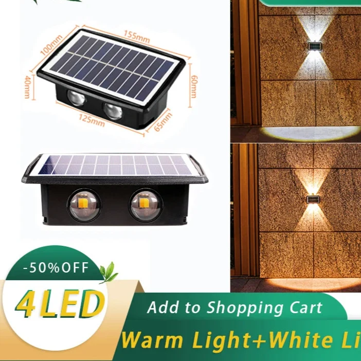 Moderne LED-Solar-Wandleuchte für Garten – Solastre
