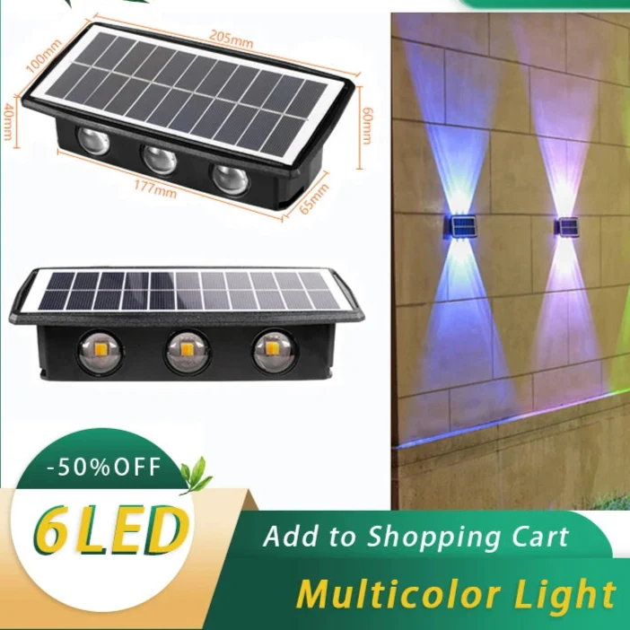 Moderne LED-Solar-Wandleuchte für Garten – Solastre