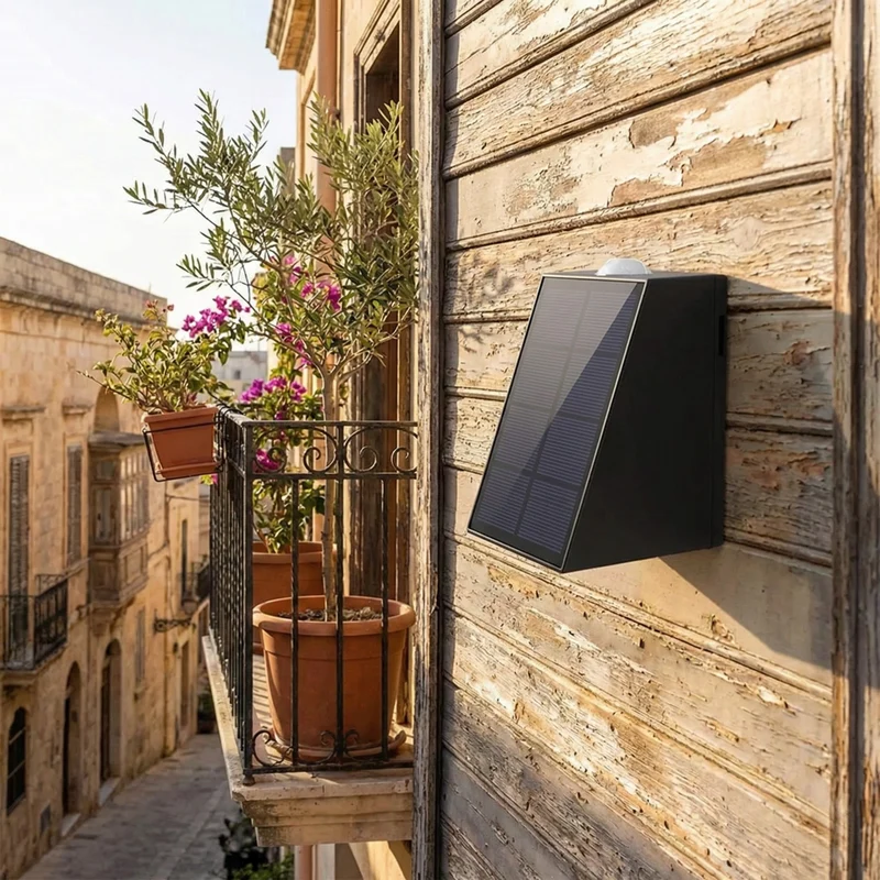Moderne Solar-Wandleuchte für den Garten – Solarenza