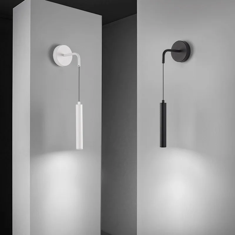Moderne Wandleuchte aus schwarzem Metall für Schlafzimmer – Novalum